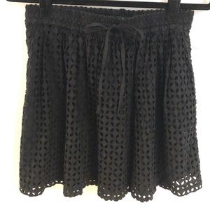 Madewell Black Eyelet Skirt